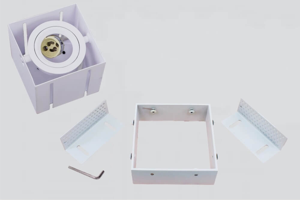 Witte inbouwspot TRIMLESS SINGLE GU10 | verstelbare stucrand