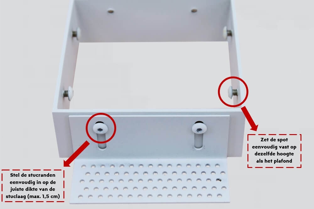 Witte inbouwspot TRIMLESS SINGLE GU10 | verstelbare stucrand