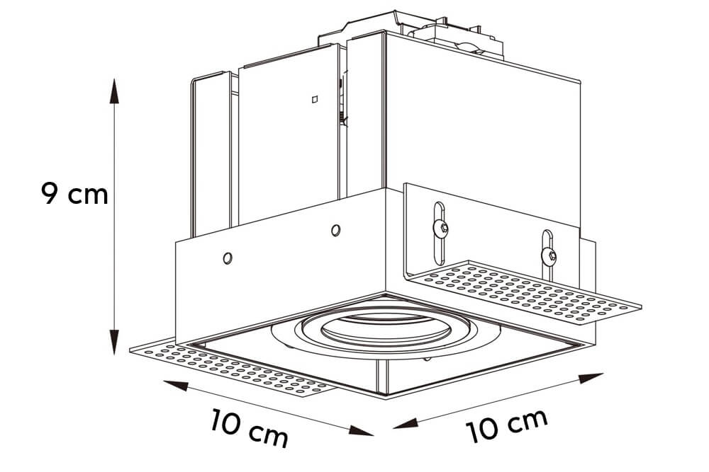Witte inbouwspot TRIMLESS SINGLE GU10 | verstelbare stucrand