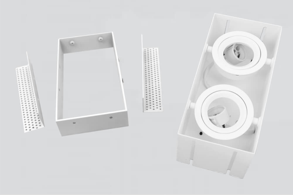 Witte inbouwspot TRIMLESS DOUBLE GU10 | verstelbare stucrand