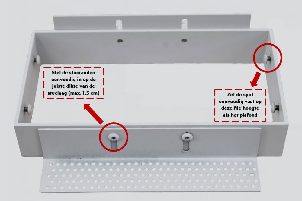 Witte inbouwspot TRIMLESS DOUBLE GU10 | verstelbare stucrand