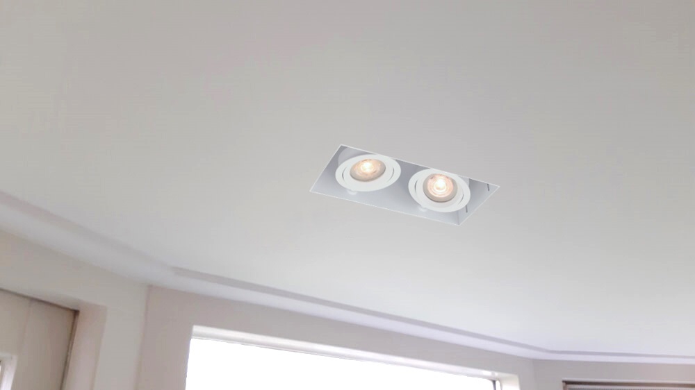 Witte inbouwspot TRIMLESS DOUBLE GU10 | verstelbare stucrand
