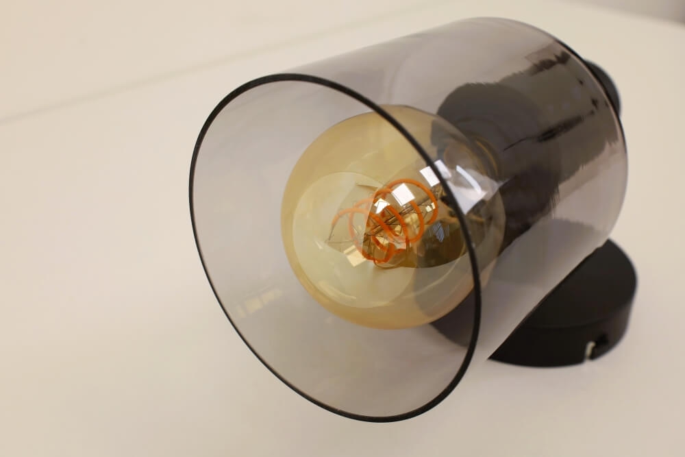Wandlamp YAMAS | Smoke glas Ø 12 cm