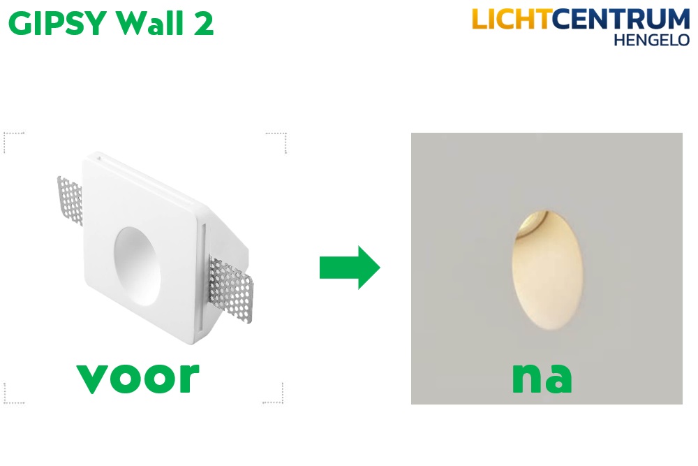 Trimless inbouw wandlamp / trapverlichting GIPSY WALL 2 LED