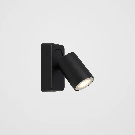Ronde koker MANE wandlamp GU-10 | Zwart