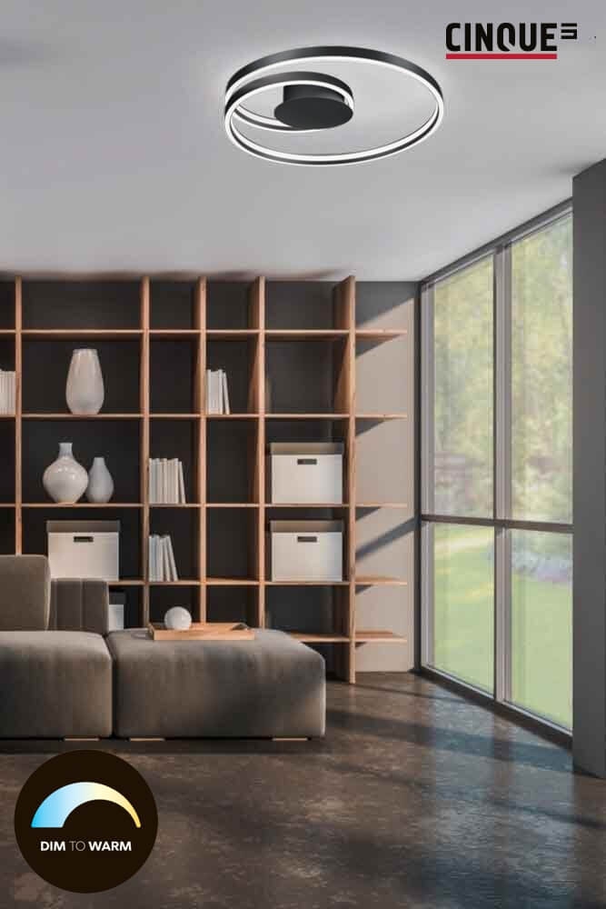 Cinque stijlvolle design plafondlamp CIOLA Ø 72 cm | Mat zwart