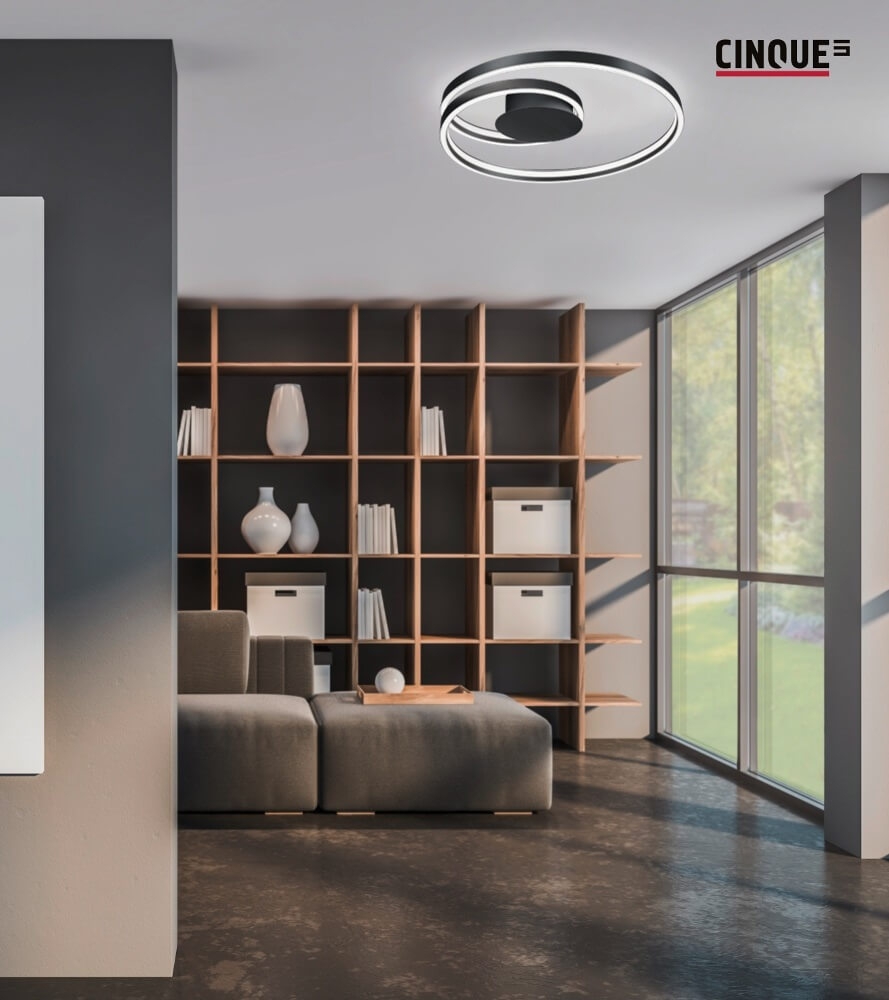 Cinque stijlvolle design plafondlamp CIOLA Ø 72 cm | Mat zwart