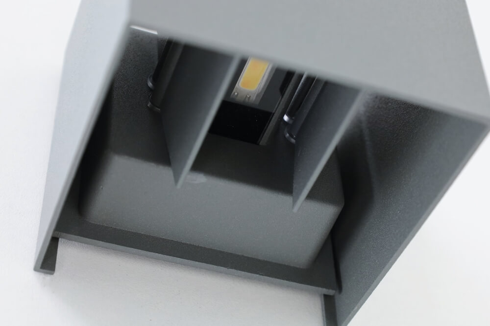 Vierkante LED buitenlamp / wandlamp ARRIGO WarmGlow dimbaar | Grijs