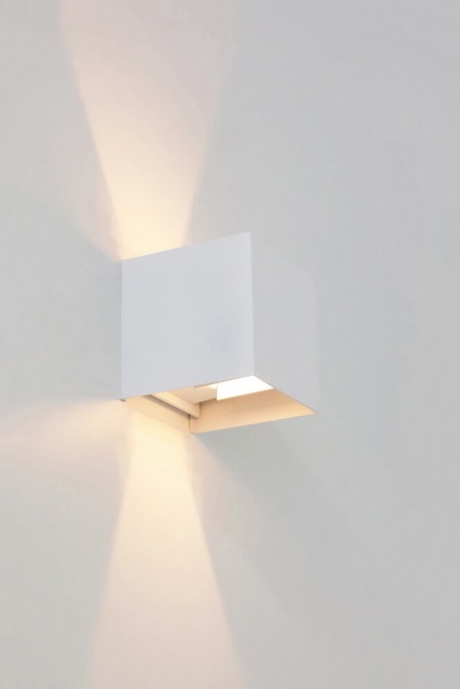 Vierkante LED buitenlamp / wandlamp ARRIGO WarmGlow dimbaar | Wit