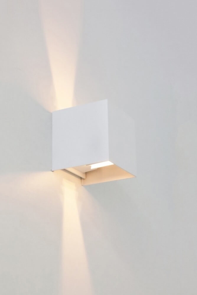 Vierkante LED buitenlamp / wandlamp ARRIGO WarmGlow dimbaar | Wit