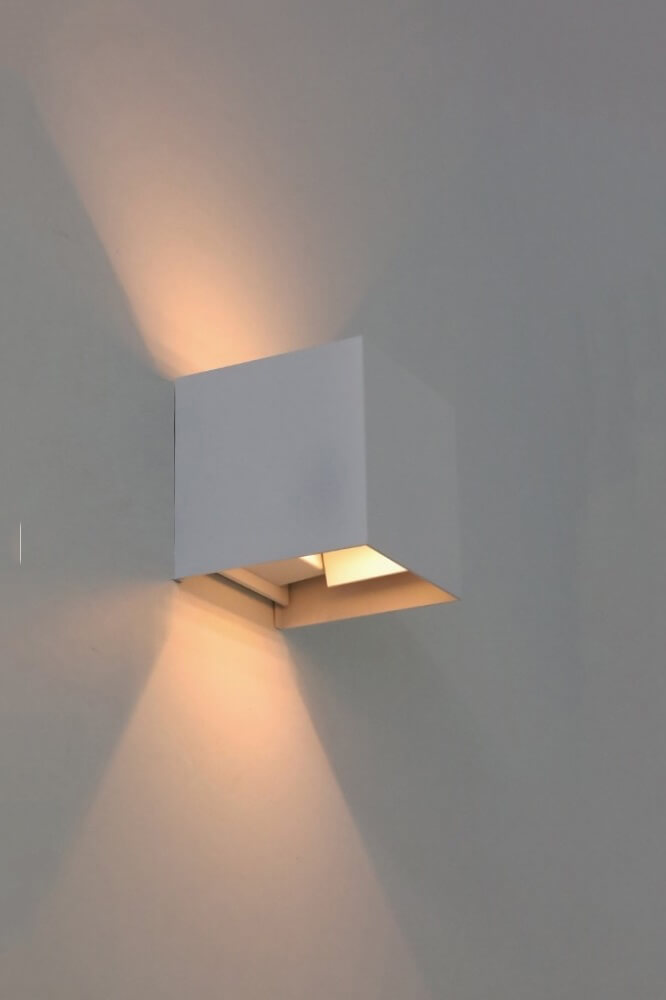 Vierkante LED buitenlamp / wandlamp ARRIGO WarmGlow dimbaar | Wit