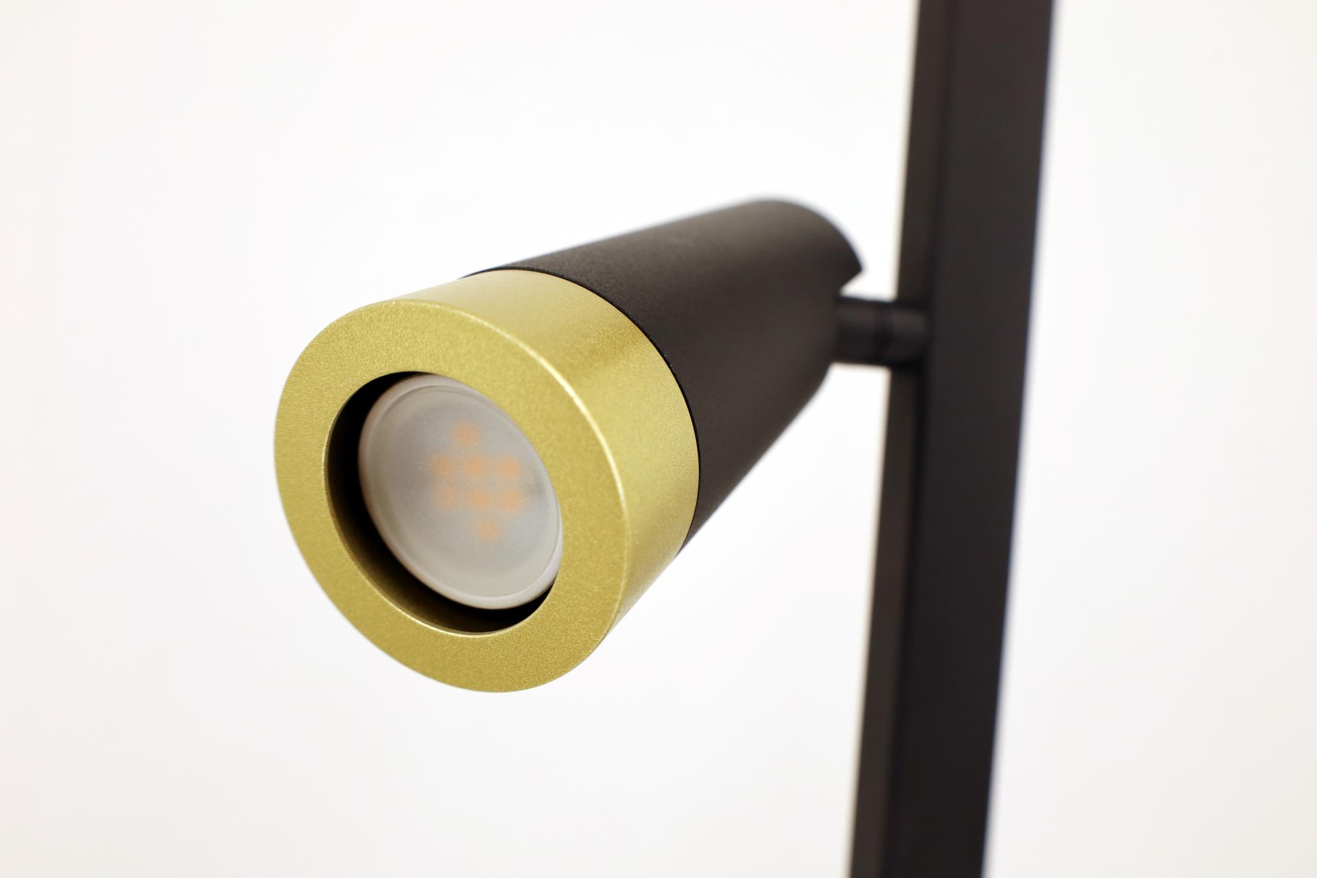 Strakke kokervormige MILLER 2-lichts vloerlamp | Zwart Goud