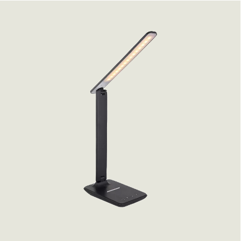 Bureaulamp BROBY zwart | LED instelbaar | met draadloze oplaadfunctie