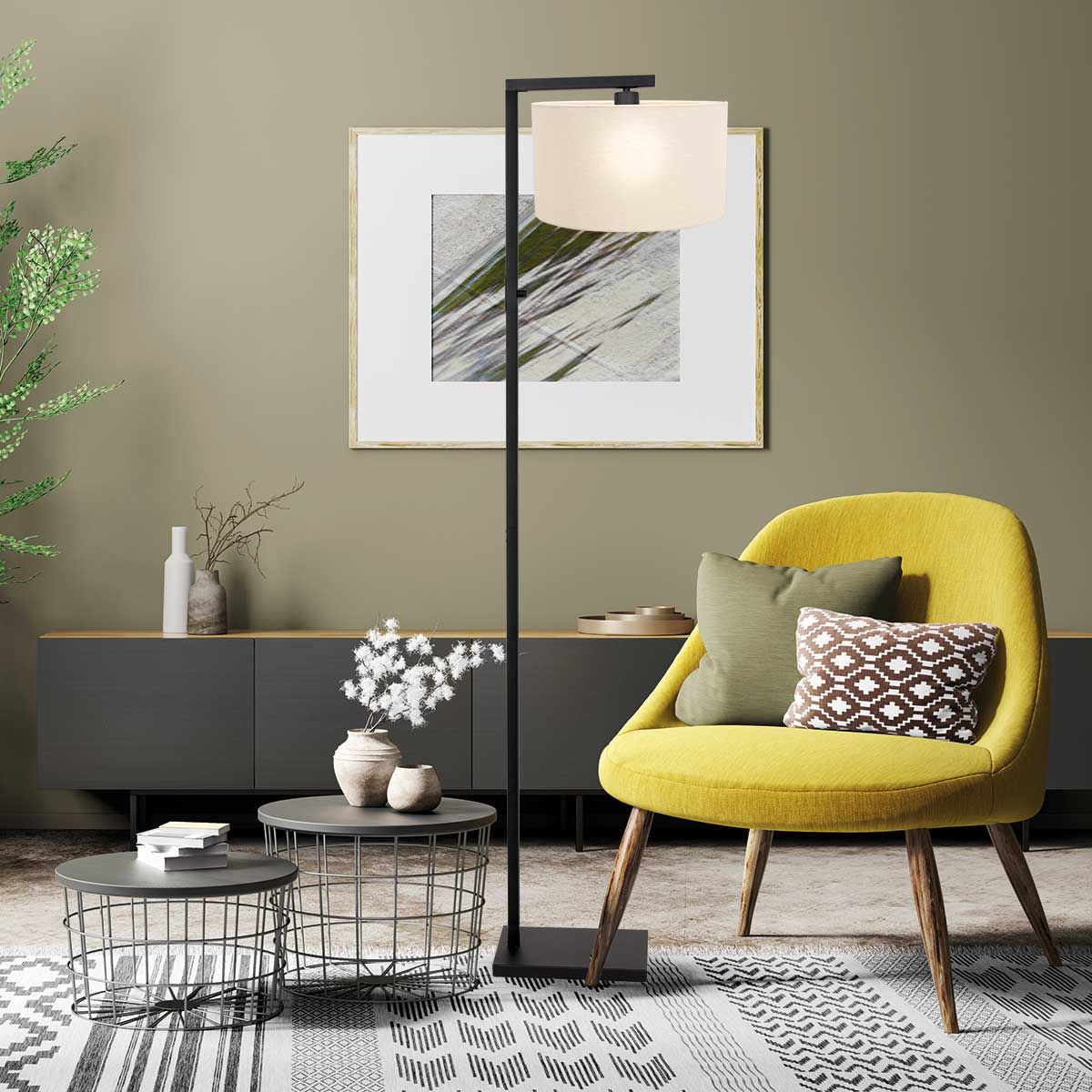 Strakke vloerlamp STANG | Zwart