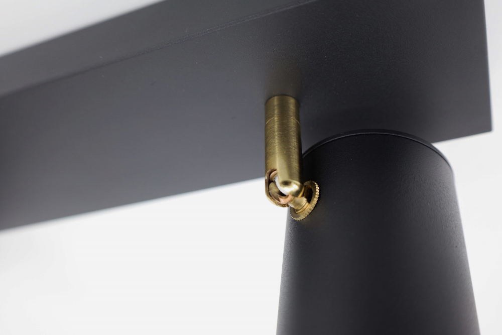 Elegante 3-lichts opbouwspot CAREGA balk | Zwart / Goud