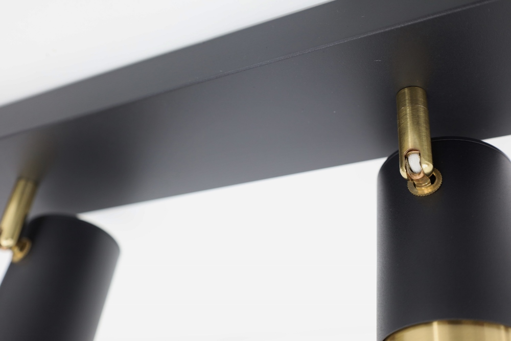 Elegante 4-lichts opbouwspot CAREGA balk | Zwart / Goud