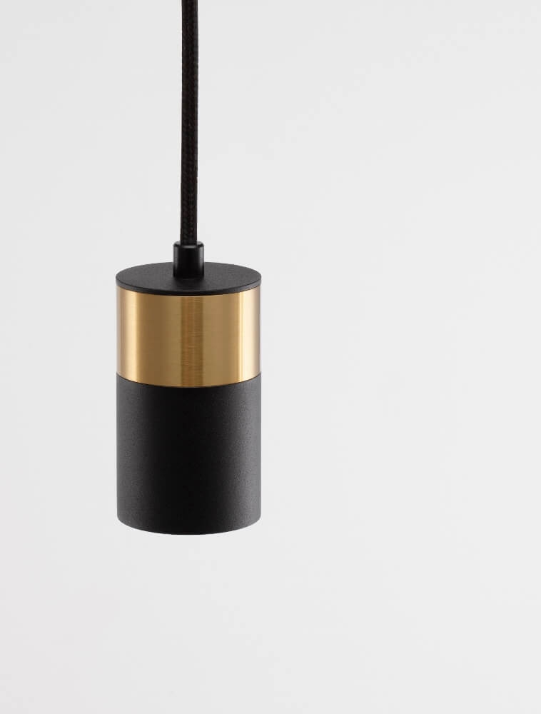 Minimalistische koker hanglamp CAREGA II 9,5 cm | Goud / Zwart