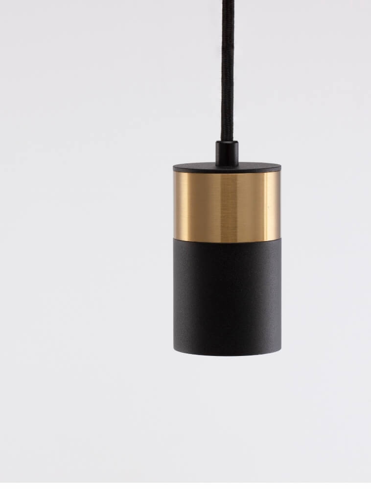 Minimalistische koker hanglamp CAREGA II 9,5 cm | Goud / Zwart