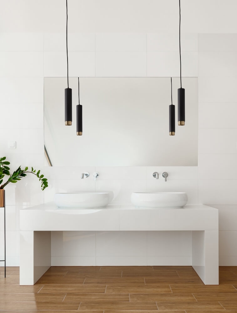 Koker hanglamp CAREGA 30 cm voor LUNA spanningsrail | Zwart / Goud