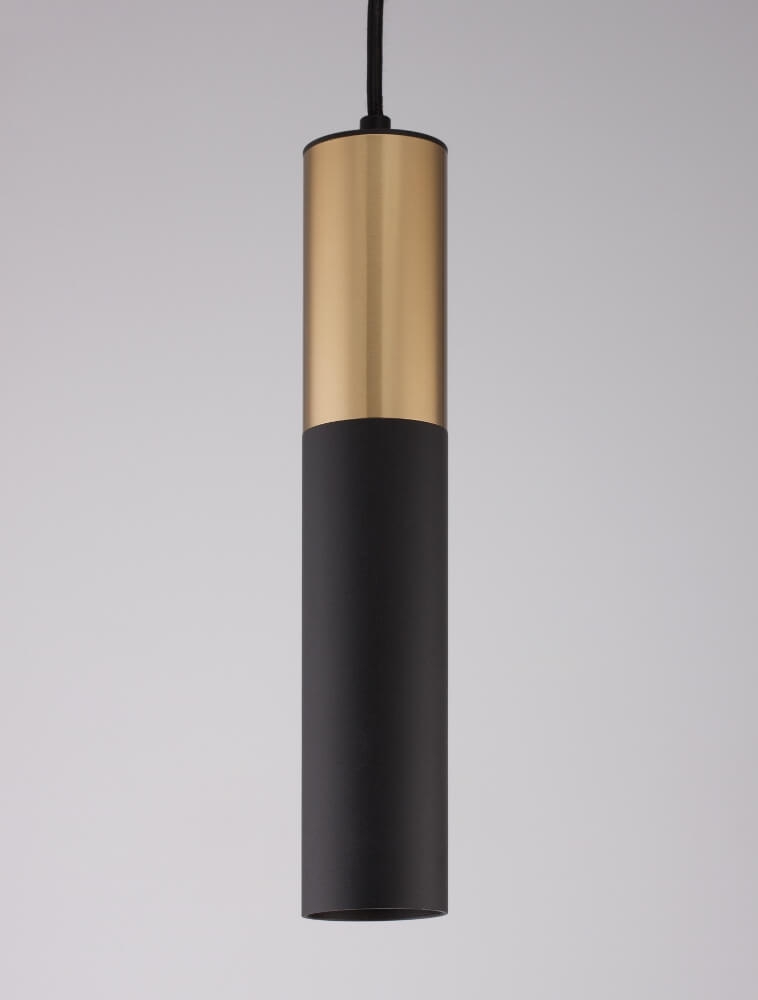 Koker hanglamp CAREGA II 30 cm voor LUNA spanningsrail | Goud / Zwart