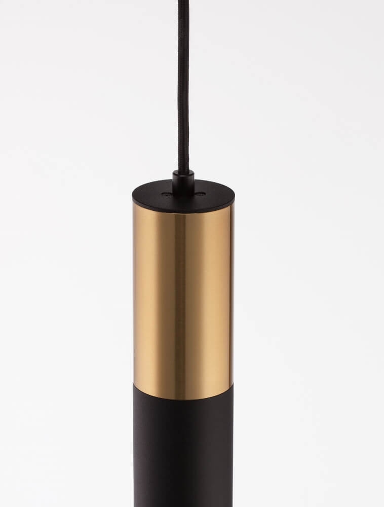 Koker hanglamp CAREGA II 30 cm voor LUNA spanningsrail | Goud / Zwart