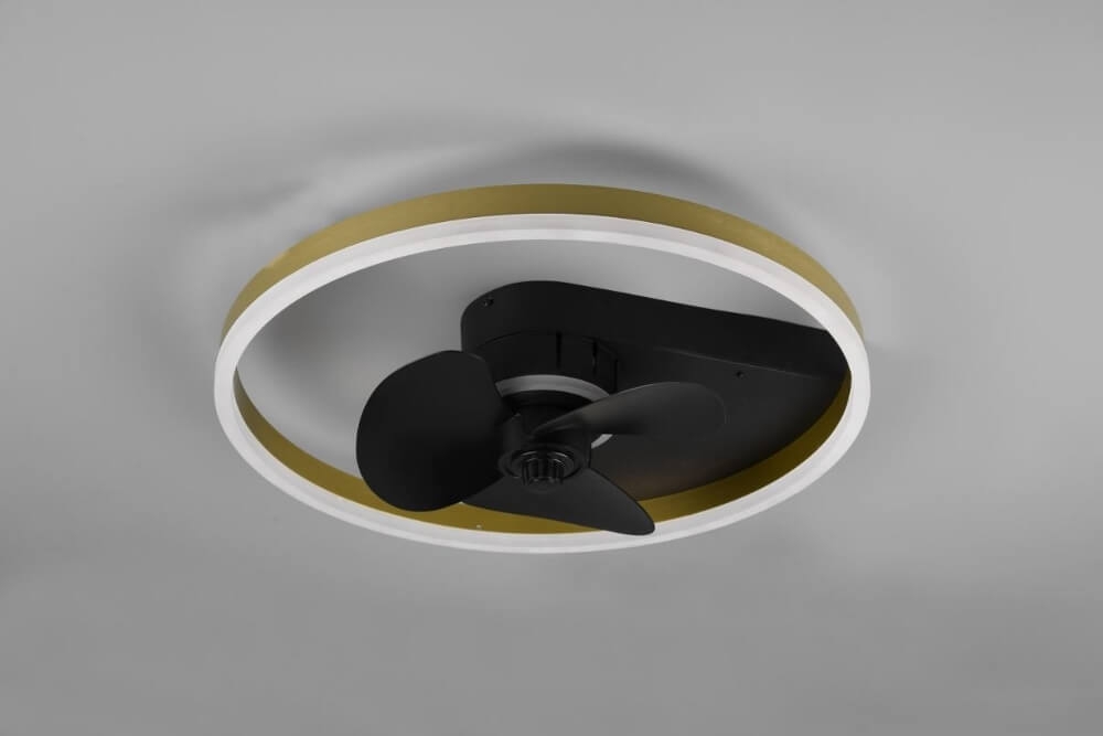 Plafondventilator TOLVA Ø 50 cm Goud / Zwart met lamp | Kleur instelbaar en 3 snelheden