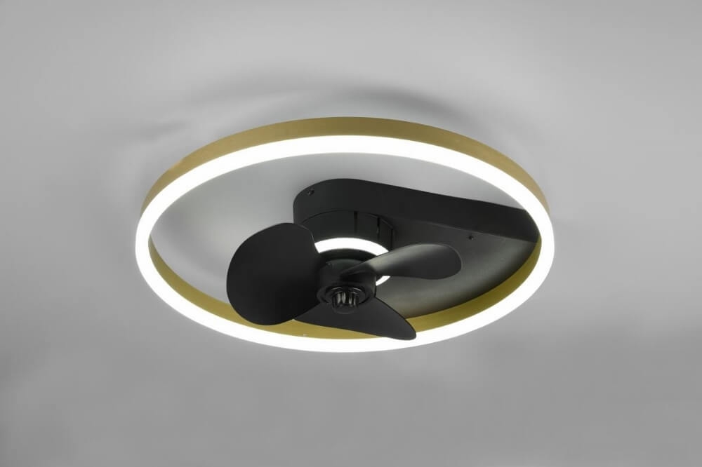 Plafondventilator TOLVA Ø 50 cm Goud / Zwart met lamp | Kleur instelbaar en 3 snelheden