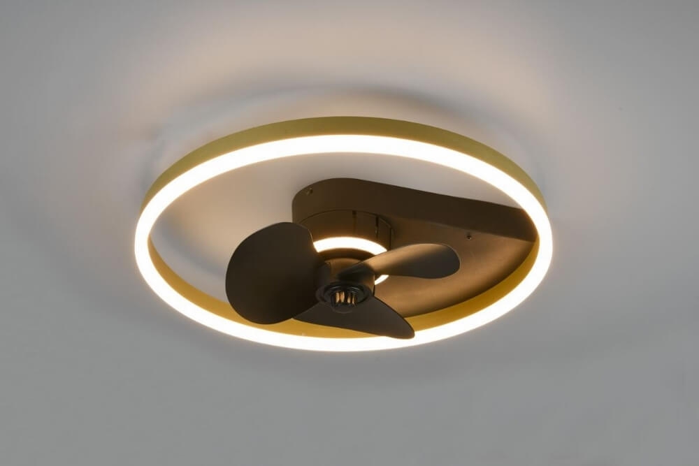 Plafondventilator TOLVA Ø 50 cm Goud / Zwart met lamp | Kleur instelbaar en 3 snelheden