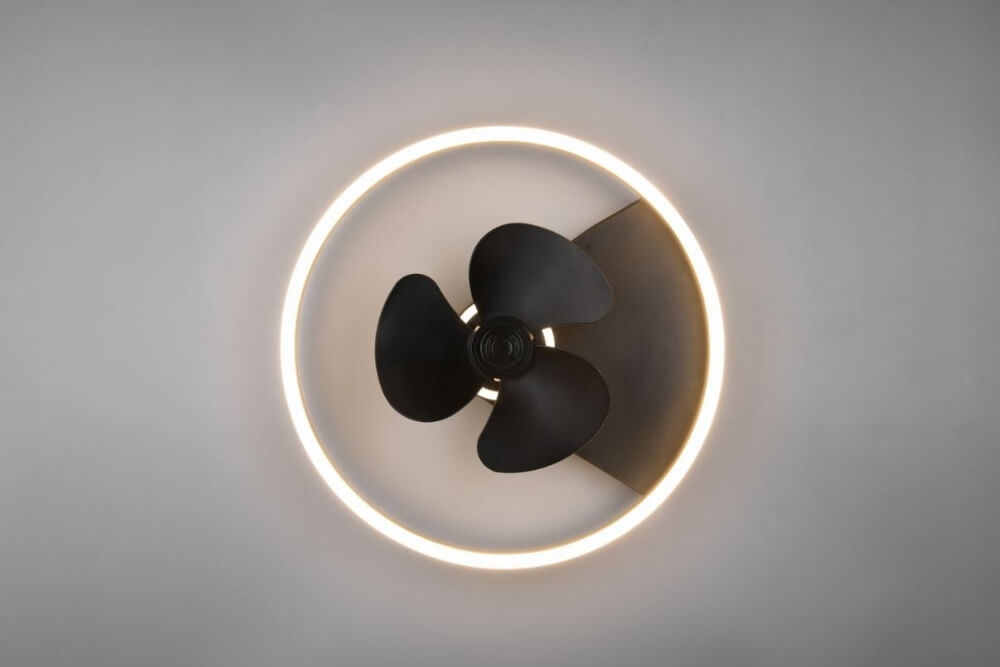 Plafondventilator TOLVA Ø 50 cm Goud / Zwart met lamp | Kleur instelbaar en 3 snelheden