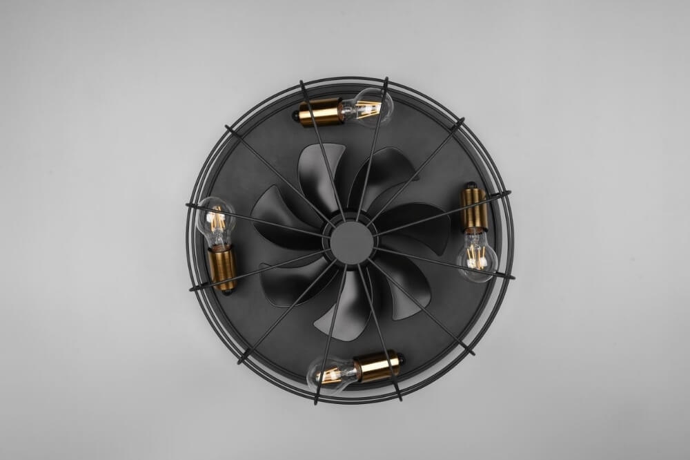 Plafondventilator STROMSUND Ø 48 cm Zwart / Goud met lamp | 3 snelheden