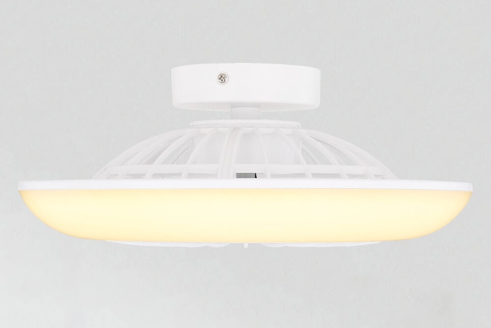 Plafondlamp BROBY wit Ø 30 cm met ventilator | 3 standen met wandschakelaar
