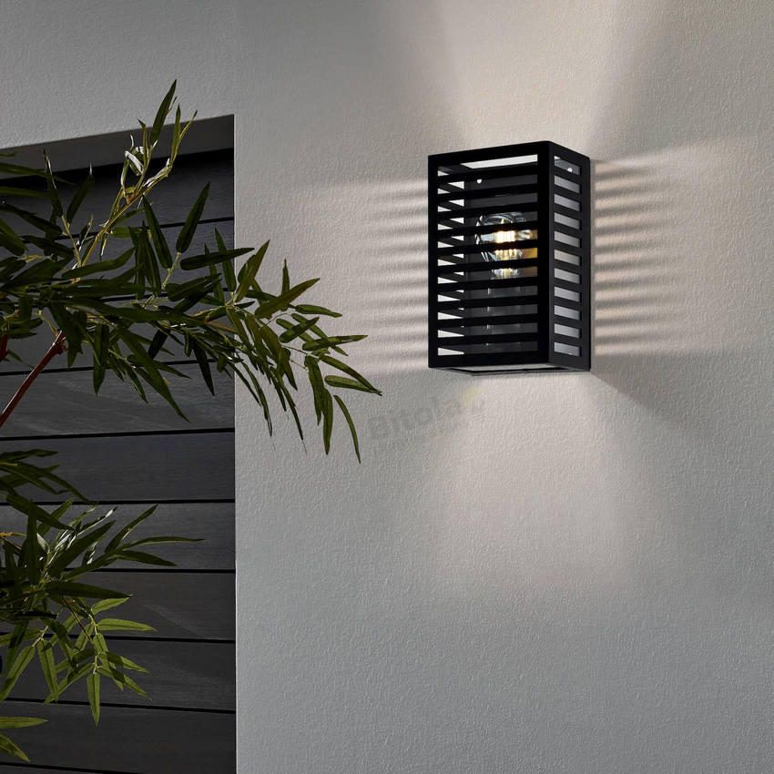 Strakke buitenlamp WESTFORD LAMEL wand | Zwart IP44
