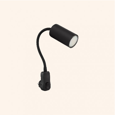 Flexibele stekkerlamp CILLO GU10 met schakelaar | Zwart