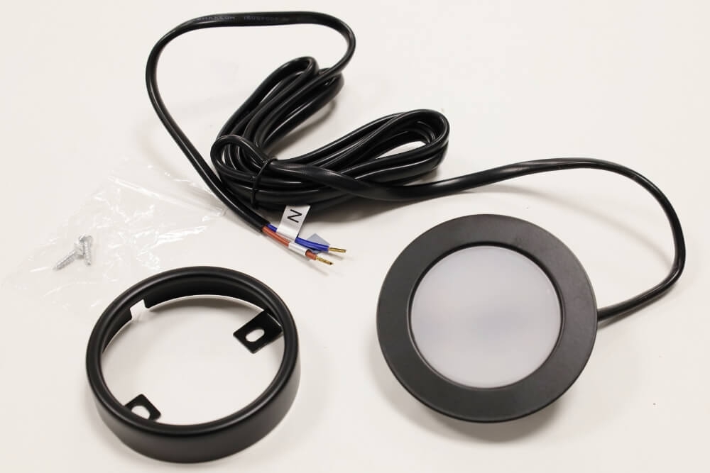 Meubelspot / keuken- onderbouwspot RONDY LED 230V in- en opbouw | Zwart