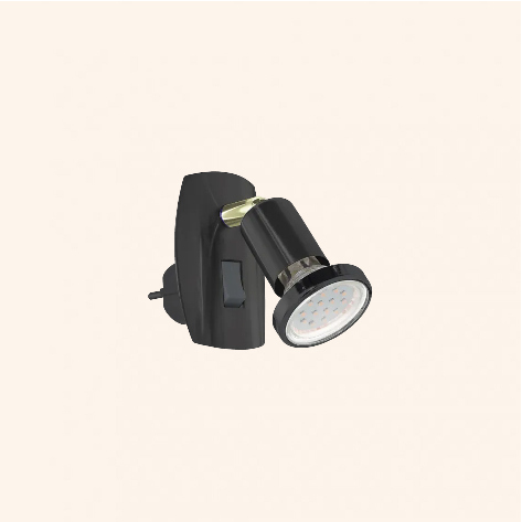 Klemspot zwart goud | stekkerlamp | Met GU10 fitting