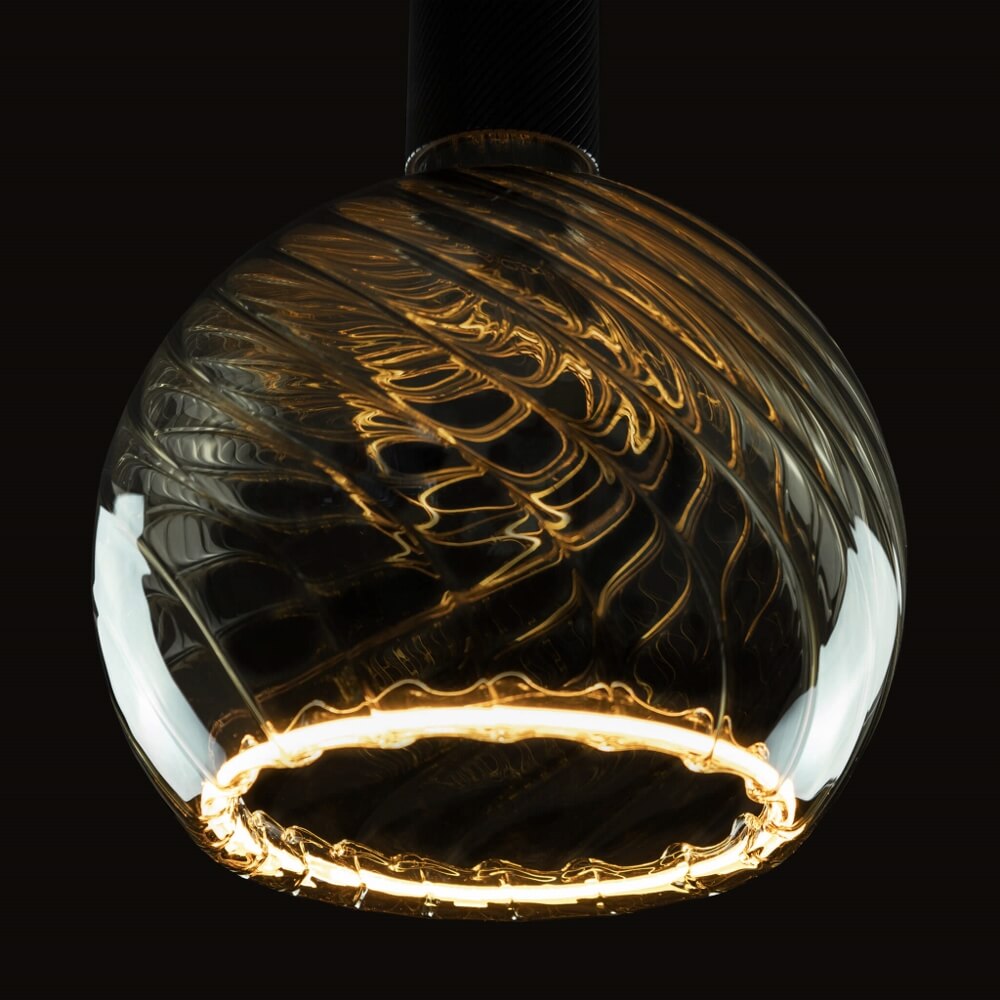 Segula Floating LED lamp E27 | Globe Twisted 200 mm | Smoke