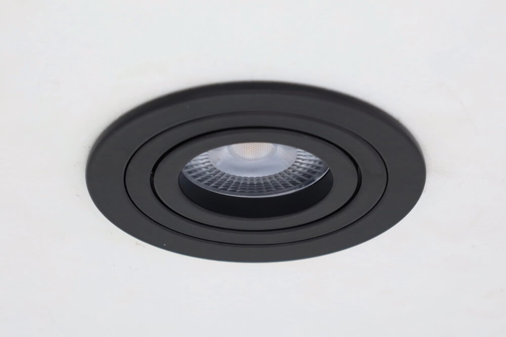 LED DISC 50mm 5W zwart | Lage inbouwdiepte | Warmglow dimbaar
