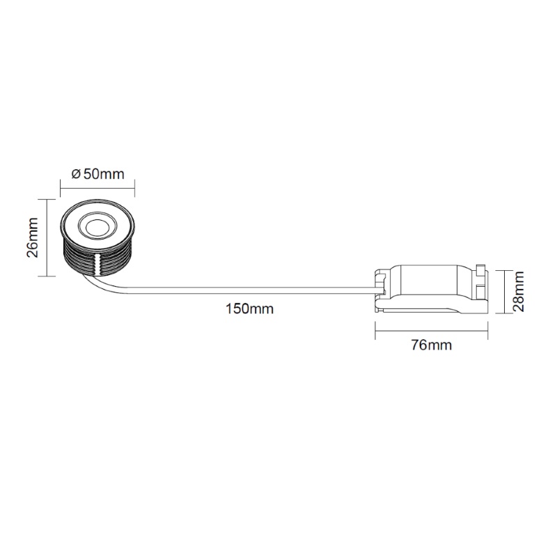 LED DISC 50mm 5W zwart | Lage inbouwdiepte | Warmglow dimbaar