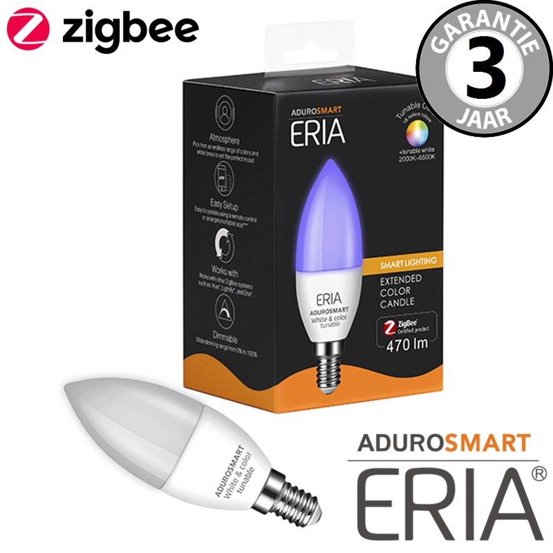 Eria AduroSmart Zigbee smart E14 kaarslamp | Tunable White & Color