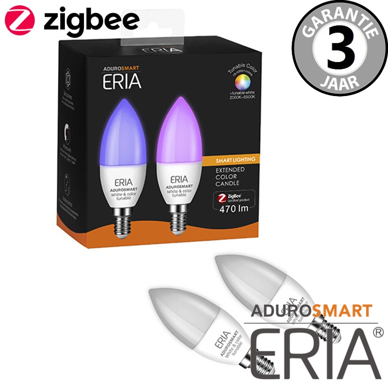 Eria AduroSmart Zigbee smart E14 kaars duopack | Tunable White & Color