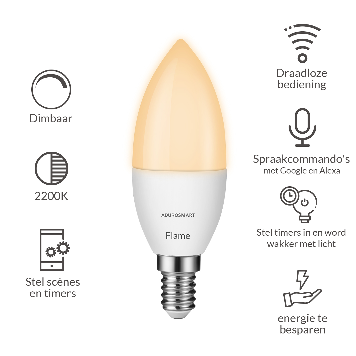 Eria AduroSmart Zigbee smart E14 kaarslamp | Flame