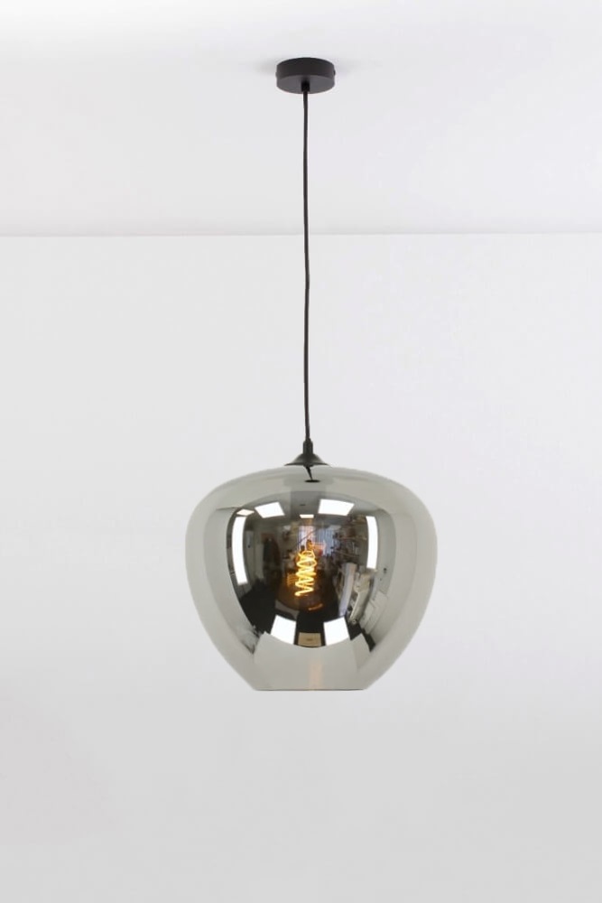 Sfeervolle 3-lichts hanglamp JULIO metallic smoke | Ronde plaat 50 cm