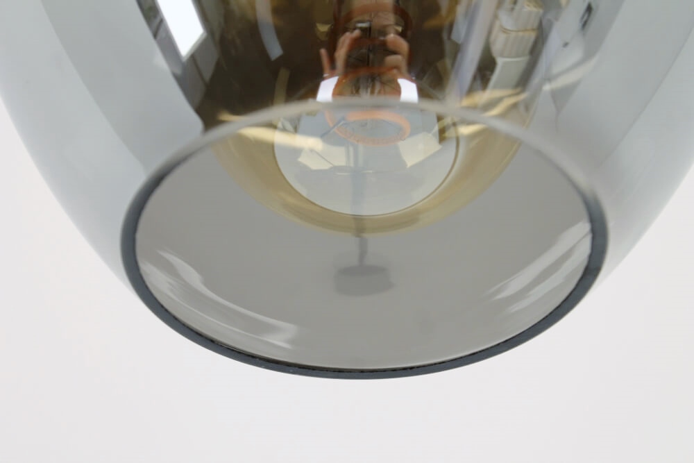 Hanglamp JULIO metallic smoke zwart | klein Ø 23 cm