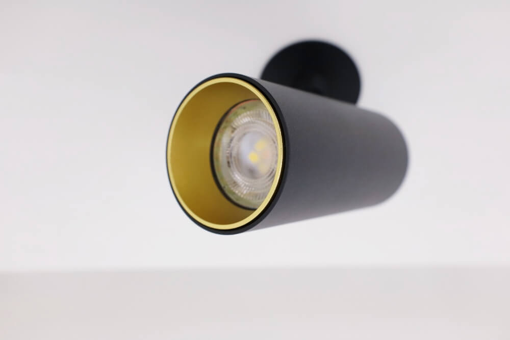 Strakke semi inbouwspot TELESCOPE XL GU10 | Zwart / Goud