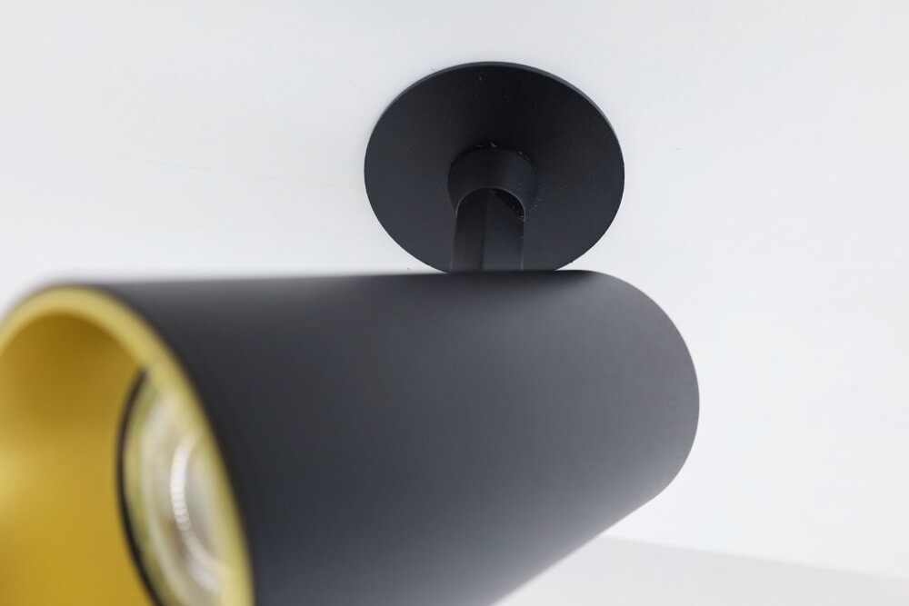Strakke semi inbouwspot TELESCOPE XL GU10 | Zwart / Goud