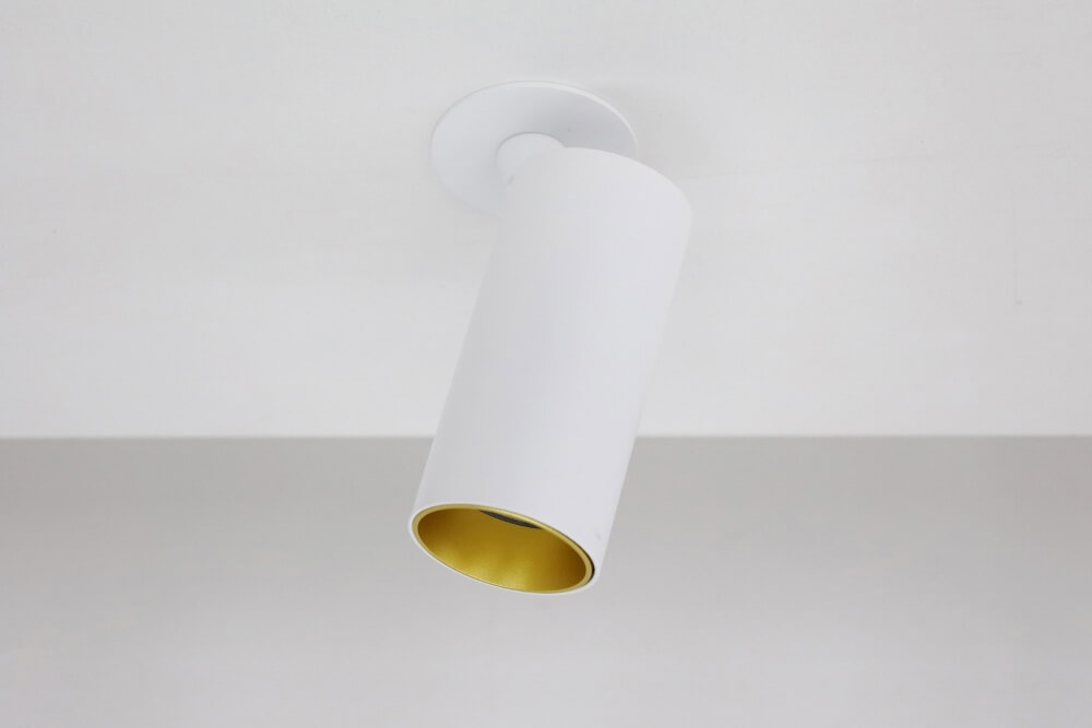 Strakke semi inbouwspot TELESCOPE XL GU10 | Wit / Goud