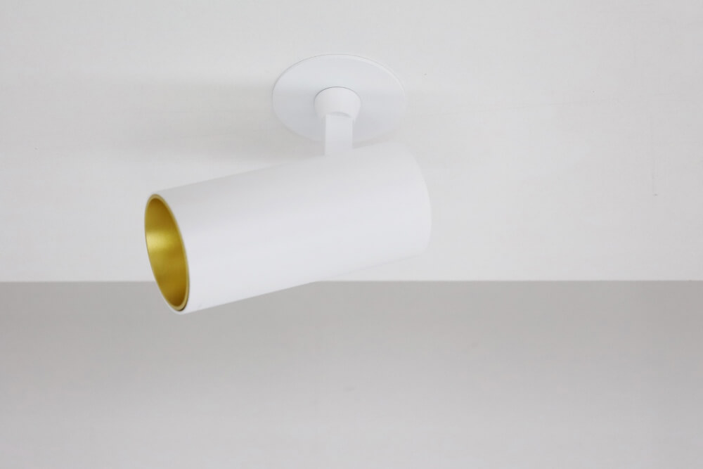 Strakke semi inbouwspot TELESCOPE XL GU10 | Wit / Goud