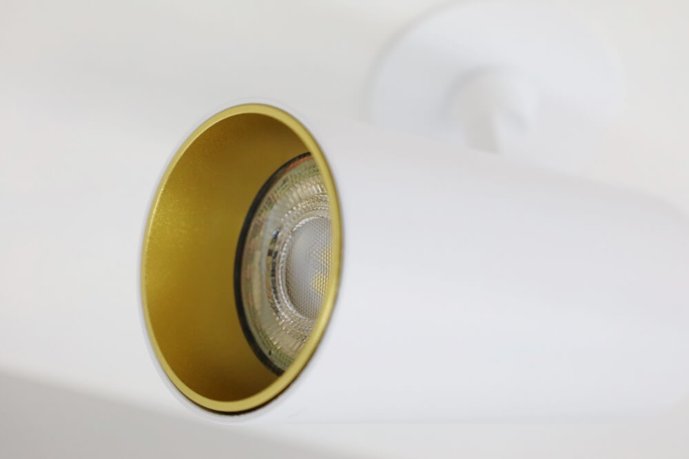 Strakke semi inbouwspot TELESCOPE XL GU10 | Wit / Goud