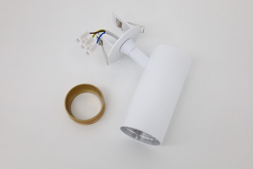 Strakke semi inbouwspot TELESCOPE XL GU10 | Wit / Goud
