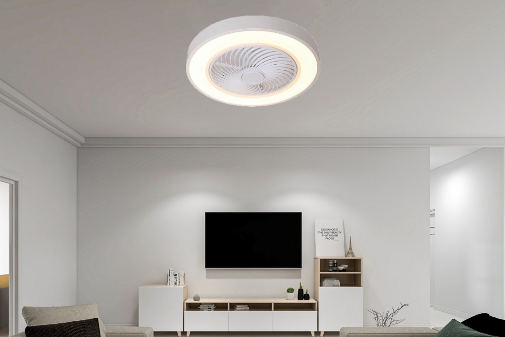 Plafondventilator DORBY wit &Oslash; 50 cm met lamp | 6 snelheden
